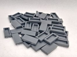 Lego 50 Stk. Flat Tile 1x2 dark bluish gray
