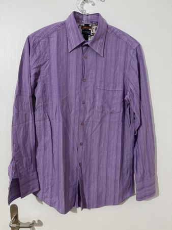 Kenzo Hemd Lila Streifen Gr. 40 fit M Herren Top Zustand