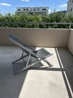 Liegestuhl Metall dunkelgrau faltbar guter Zustand