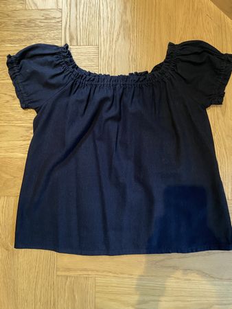 Bluse mit Leinenanteil Small dunkelblau