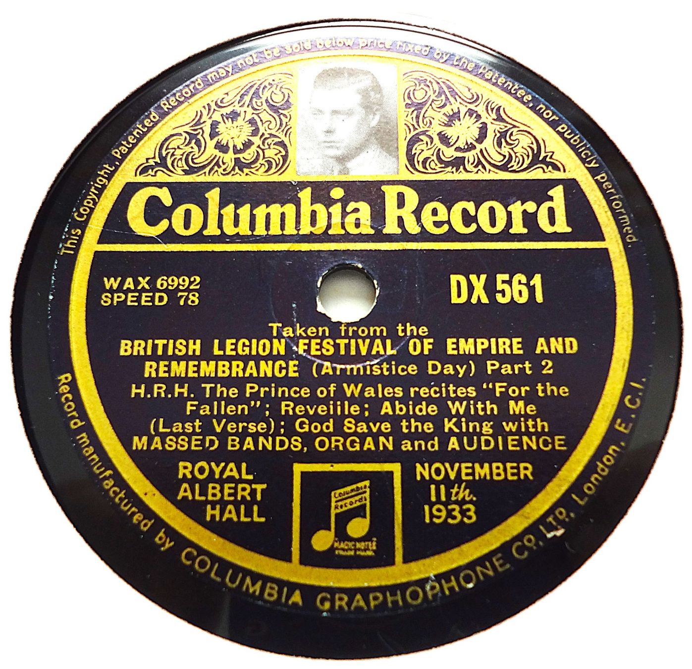 Dischi in vinile: Historisch interessante Englische 30cm Schellackplatte – Usato da Hemishofen venduto da Phonomandy 1