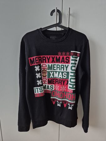Gratis Versand Weihnachtspullover schwarz mit Aufdruck