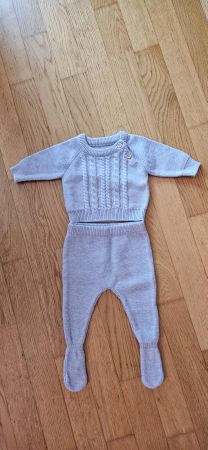 NEU Baby Strumpfhose & Pulli Grau Baby Gr. 0-3 Monate