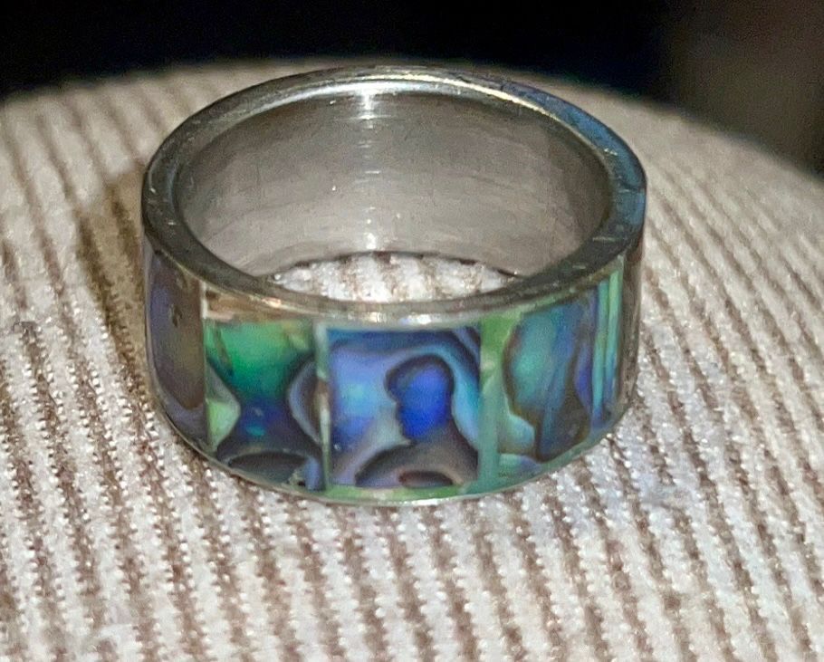 Anelli: Abalone Ring, Silberring, Damenring 17mm – Usato da Basel venduto da Tierschutz-Flohmi