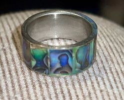Abalone Ring, Silberring, Damenring 17mm