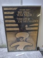 Theaterplakat "Die Frau vom Meer" gerahmt
