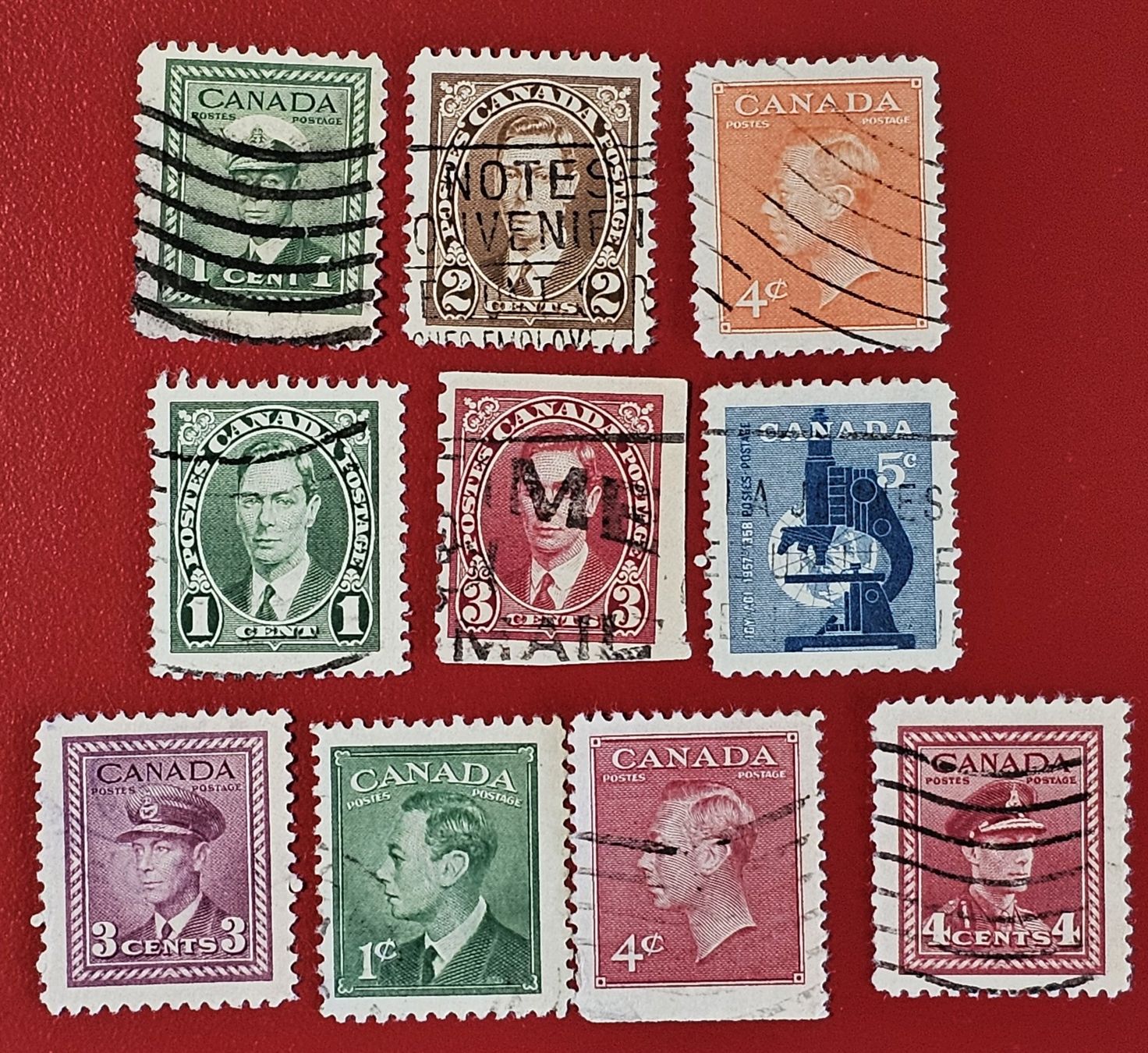 Tutti i francobolli: KANADA CANADA LOT KING GEORGE GESTEMPELT – Usato da Düdingen venduto da Quartierstrasse