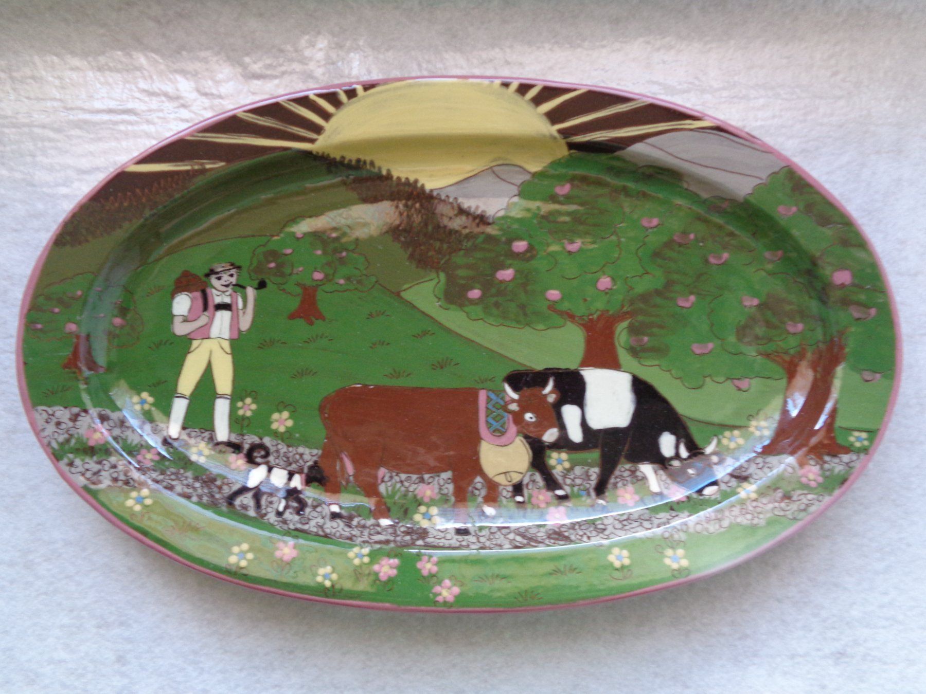 Dipinti: GROSSE APPENZELLER PLATTE VETSCH 42 x 26 – Usato da Henggart venduto da linda666