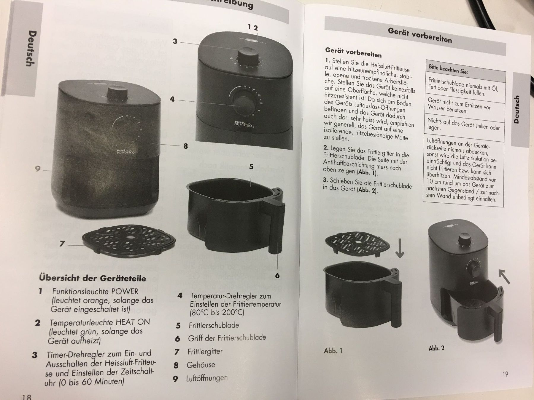 Fust Elettrodomestici da cucina: FUST PRIMOTECQ AF 2700 Heissluftfritteuse 2.7l neu – Nuovo e nell'imballaggio originale da Olten venduto da ELHANDEL 4