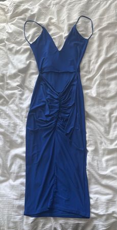 Blaues Sommerkleid mit Rückenausschnitt, Grösse S, Neu!