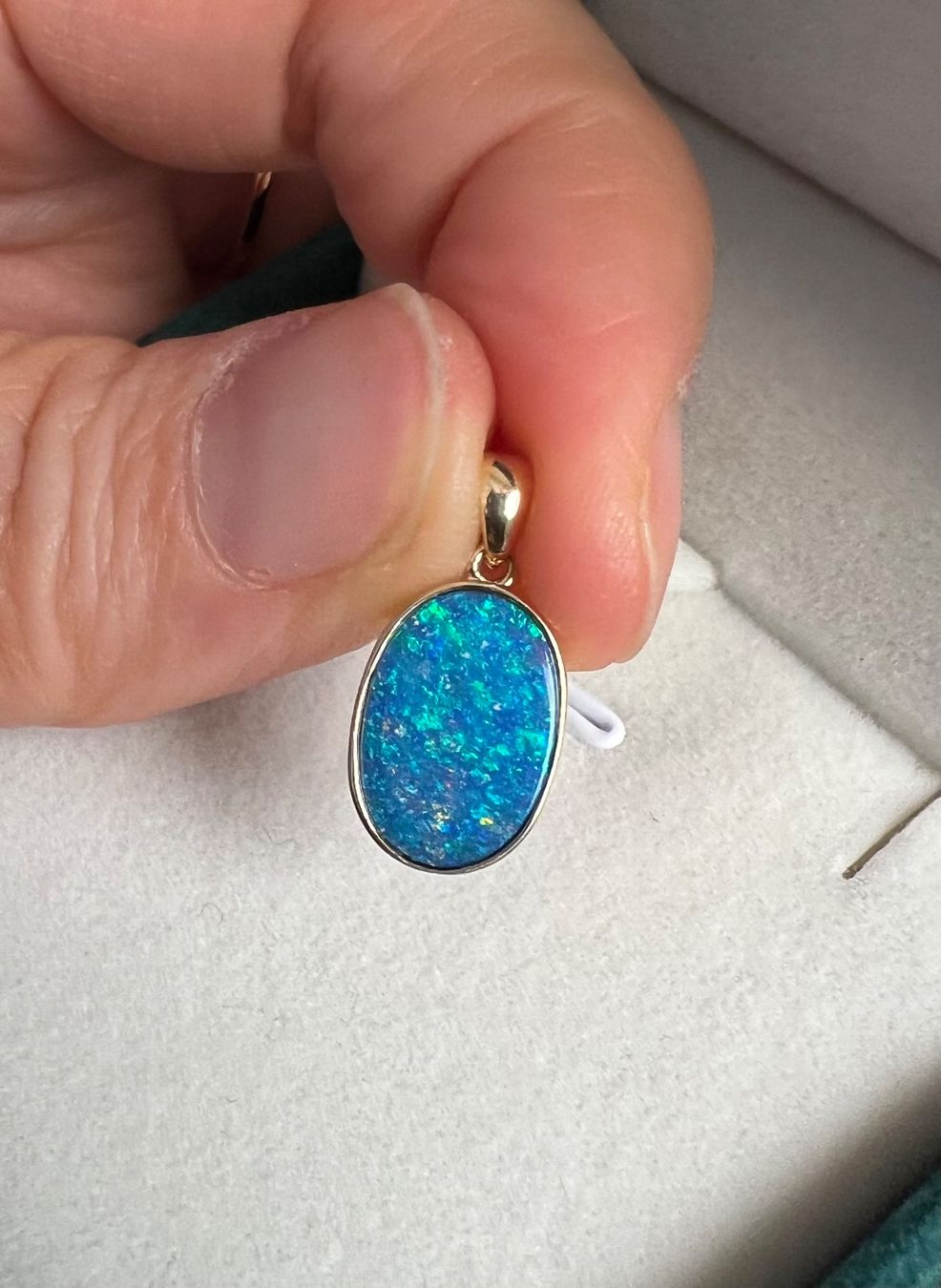 Anhänger: Anhänger in 14k Gold mit Opal-Doublet – Neu (gemäss Beschreibung) aus Bern von Steinfieber 3