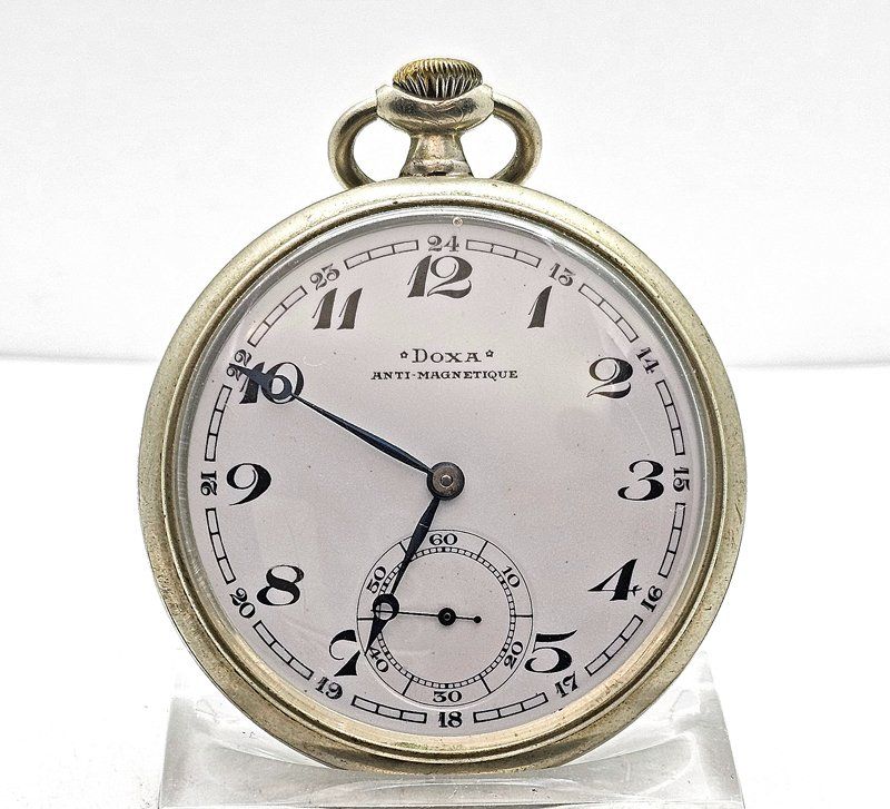 Doxa Orologi: Taschenuhr antik "DOXA Eisenbahner Uhr" – Usato da Zug venduto da urzeit