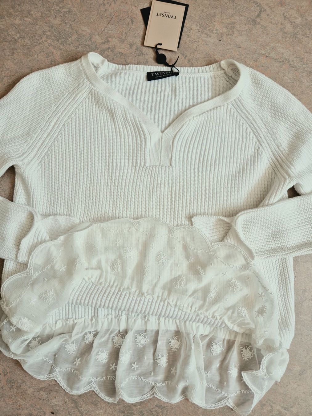 Twinset Maglioni & Felpe: TWINSET SIMONA BARBIERI PULLOVER PULLI XS 34 SPITZE,  TOP – Nuovo (secondo la descrizione) da Elsau venduto da the-colorful-side 4
