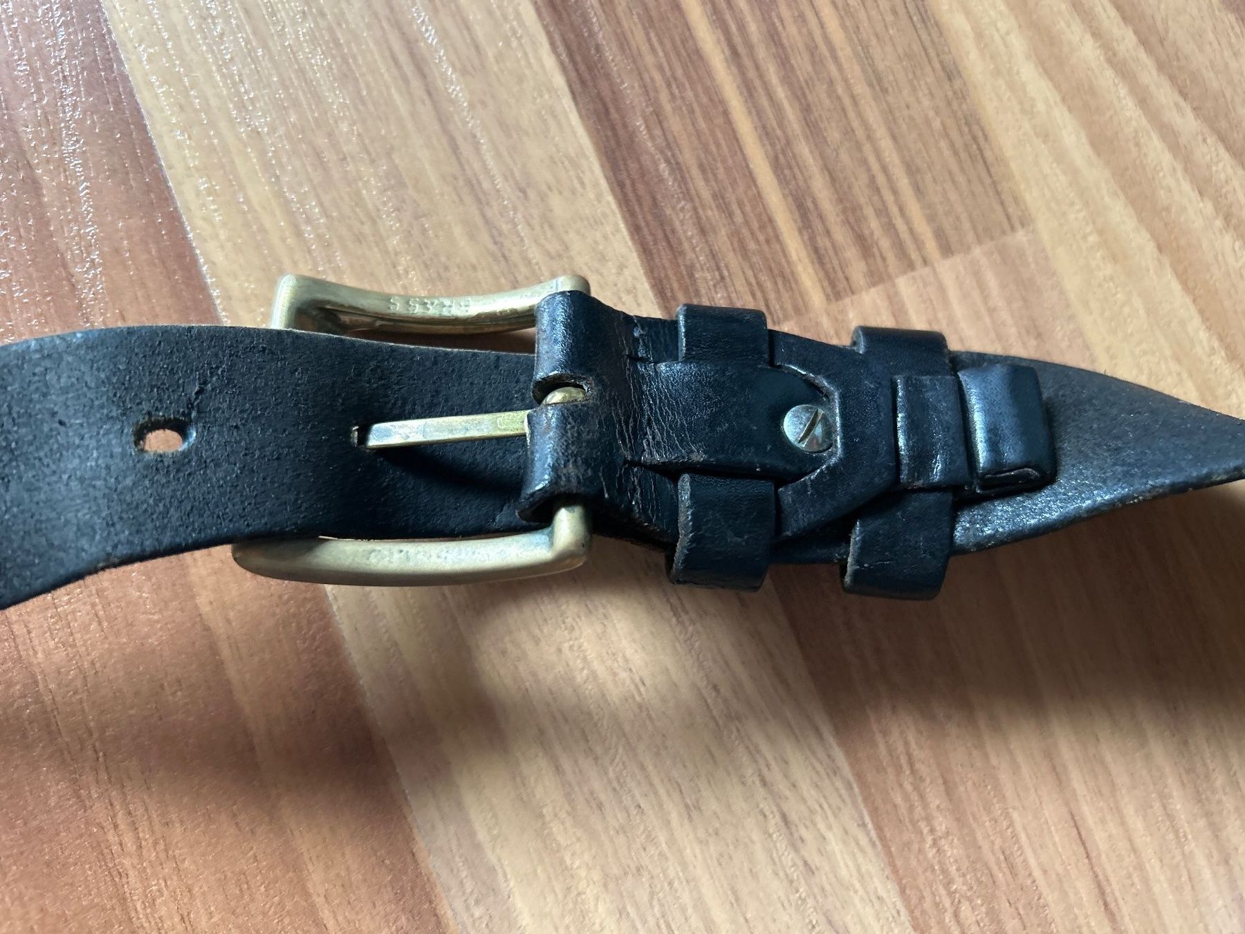 Cinture: Schwarz Ledergürtel mit Messingschnalle, Gr. 75 – Usato da Villnachern venduto da RicardoMary 2
