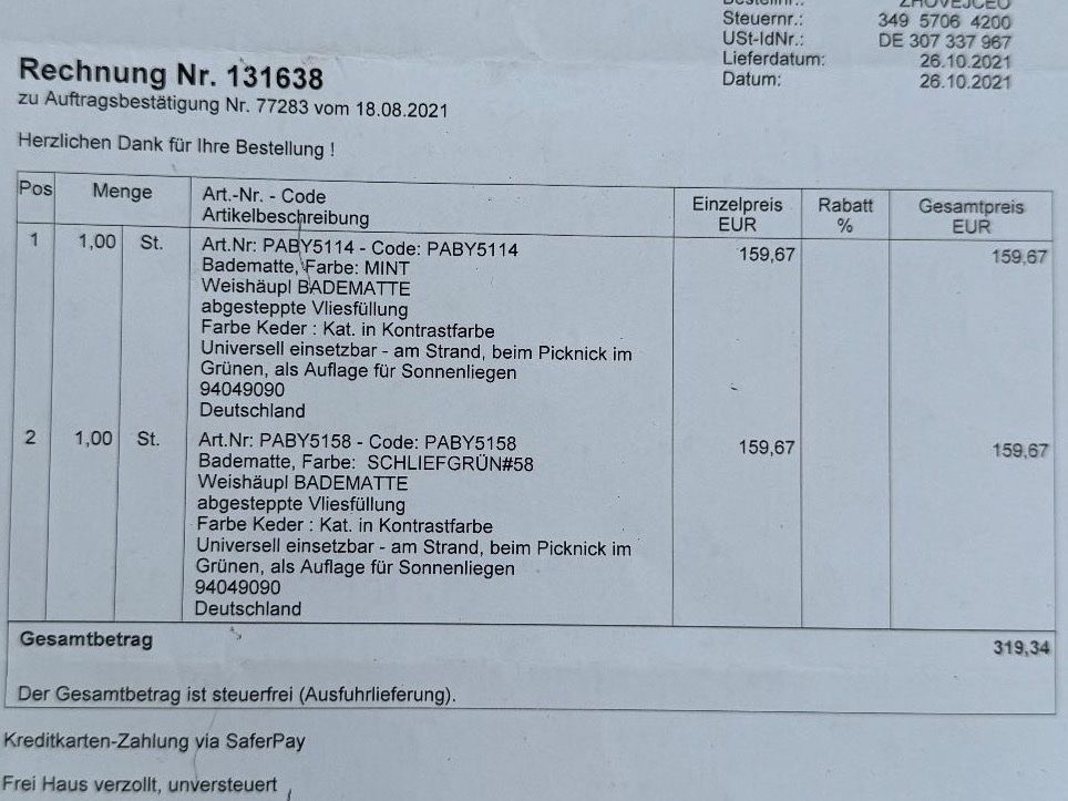 Coperte: Badematten Weisshäupl – Usato da Wohlen b. Bern venduto da nicolez8 3