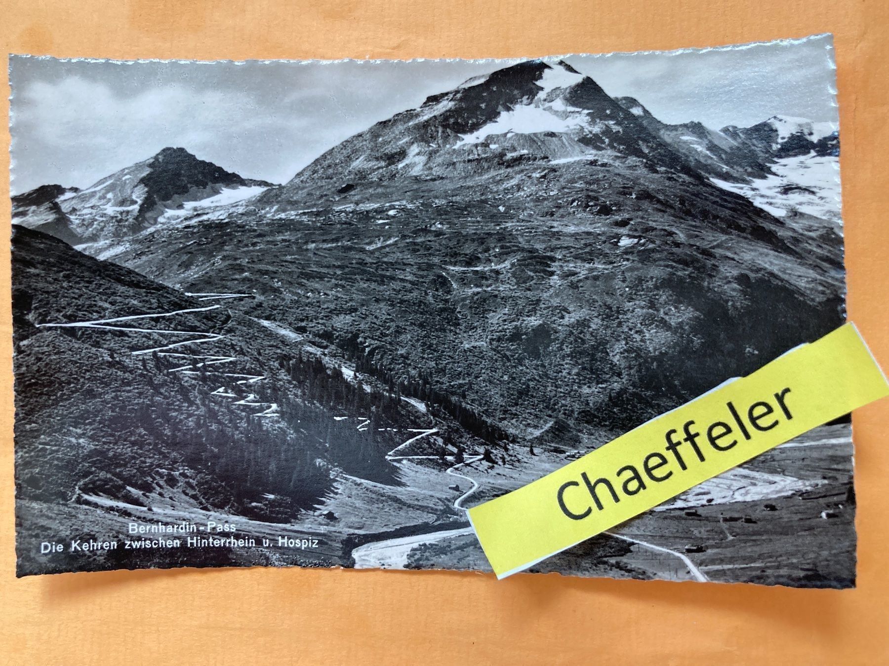 Cartoline postali: Bernhardin - Pass – Usato da Zürich venduto da Chaeffeler