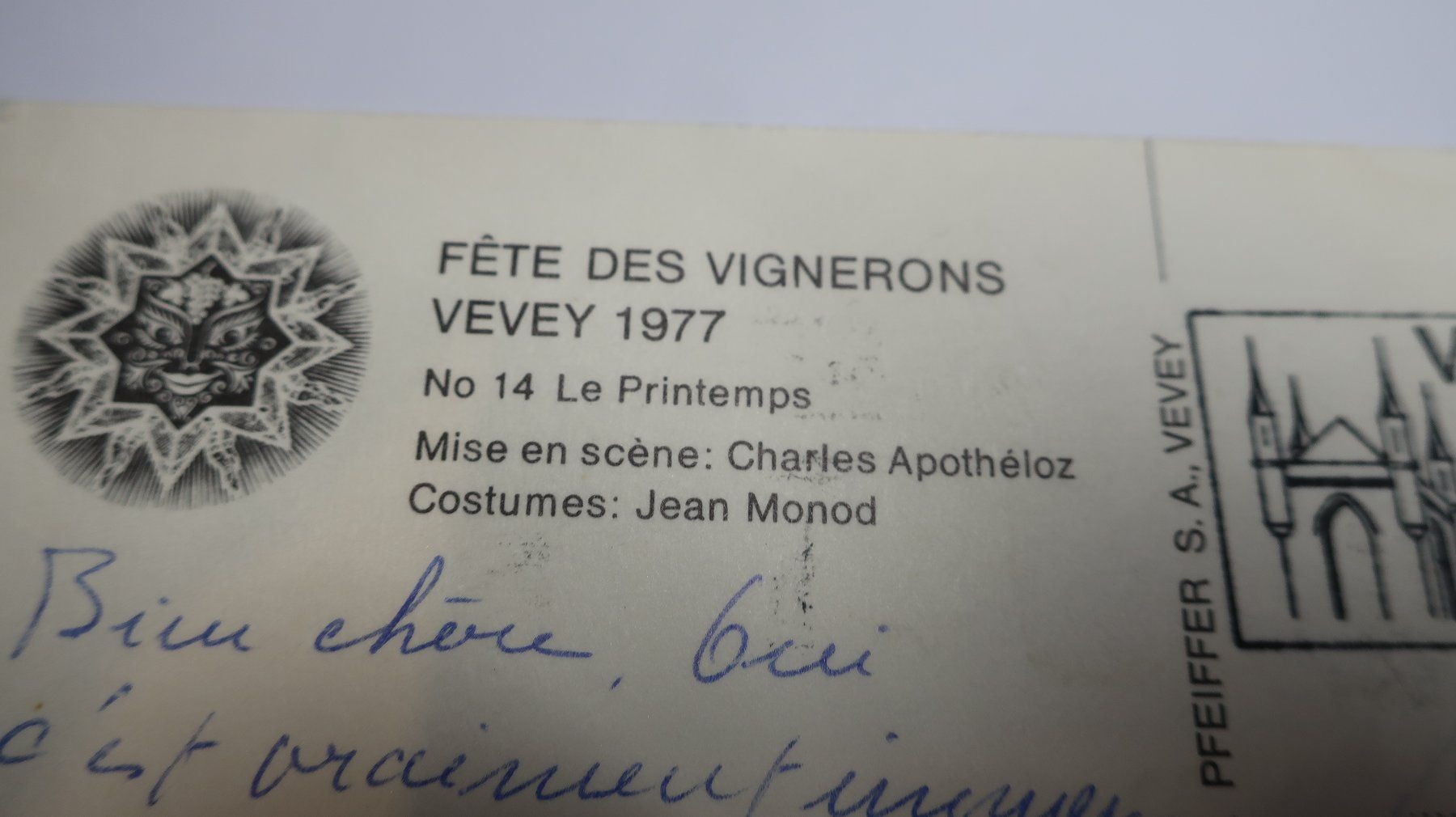 Ansichtskarten: Fête des Vignerons Vevey 1977 – Gebraucht aus Cormoret von Pascalll2001 4