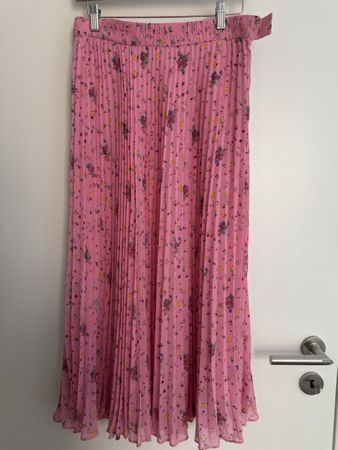 & Other Stories pleated skirt pink floral print size 38