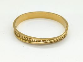 Goldener Armreif Edelstahl Mäander-Muster