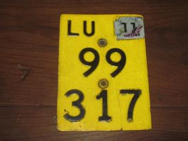 Mofa Nummernschild LU gebraucht Kontrollschild Töfflinummer