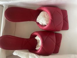 Bottega Veneta Pantoletten Leder Pink Grösse 38.5 neu