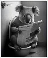 🐨 Spaß auf dem Klo: Koala-Kunstleinwandposter 🐾💫