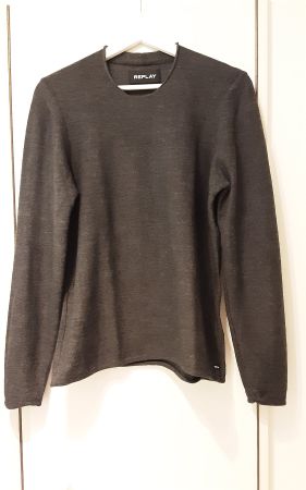 Replay pull, M, très bon état, gris, 50% laine