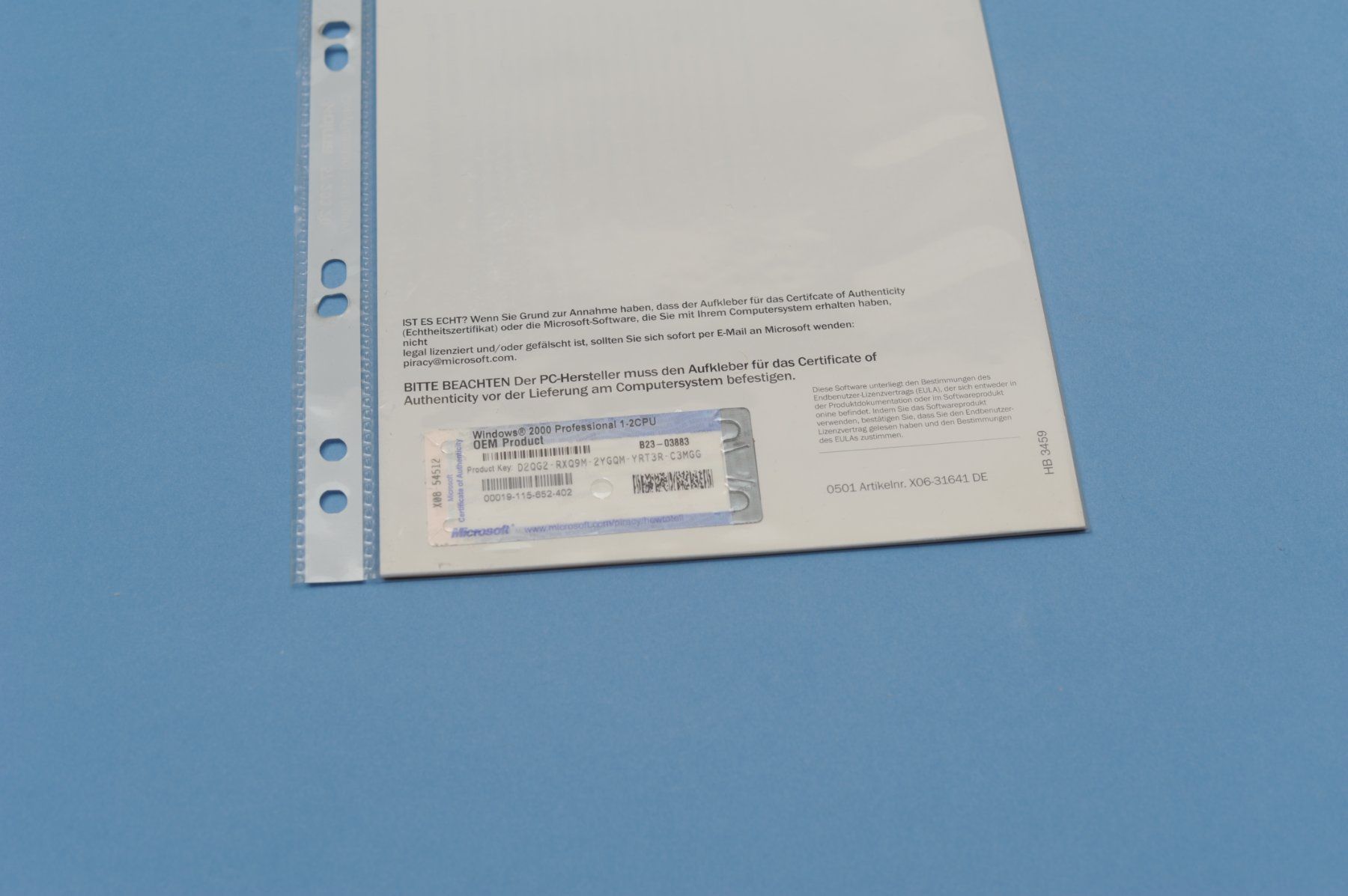 Microsoft Software: Microsoft Windows 2000 Professional – Gebraucht aus Zürich von Prathama 1