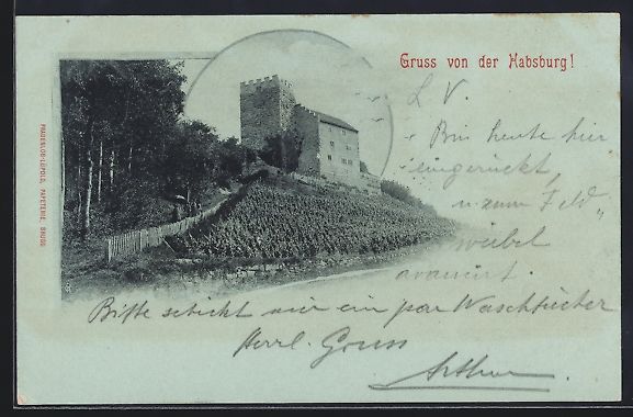 Ansichtskarten: AK Habsburg, Ansicht mit Bäumen, 1899 – Gebraucht aus Berlin von bartko-reher