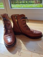 Boots EVERYBODY braun Leder Schnürung Reissverschluss Gr. 39