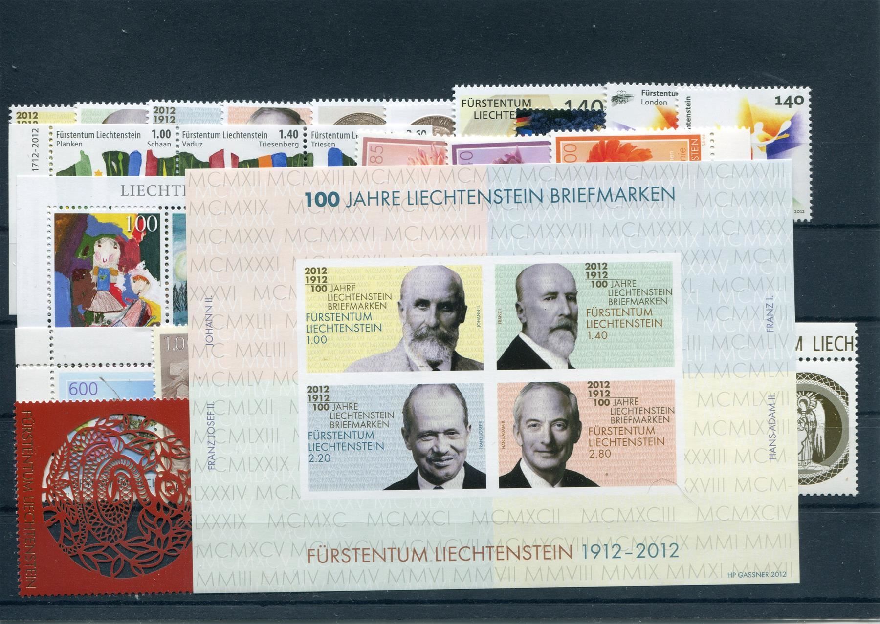 Alle Briefmarken: FL Jahreszusammenstellung 2012 postfr. – Neu (gemäss Beschreibung) aus Winterthur von Kyoung