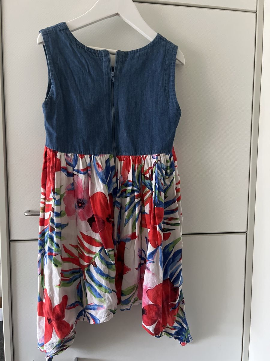 Vestiti & Gonne: Sommerkleid Mädchen Jeans und Blumen – Usato da Thun venduto da Siladi 1