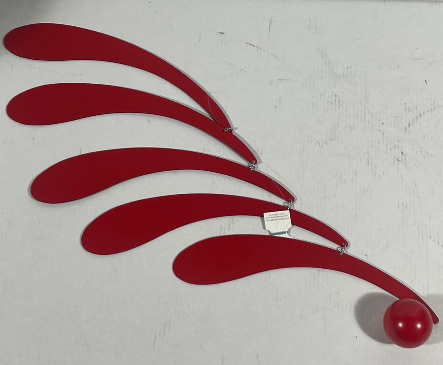 FLOWING RHYTHM RED & BLACK - FLENSTED MOBILE KINETIC ART DANISH MODERN DENMARK e