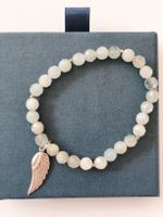 Charmantes Edelsteinarmband mit Flügel Anhänger 925 Silber