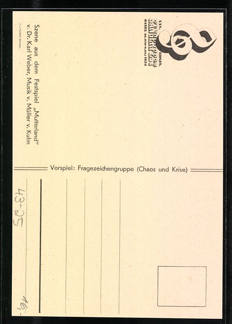 Ansichtskarten: Basel, XXV. Eidgen. Sängerfest 1935, Mu – Gebraucht aus Berlin von bartko-reher 1