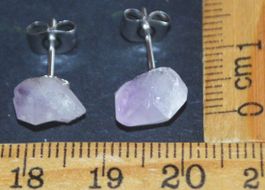 Ohrstecker N-928 – Amethyst – silbrig – 1 Paar