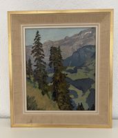 Superbe paysage alpin du peintre Dupertuis (Galerie Borboen)