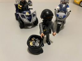 PLAYMOBIL Polizei-Set mit Motorrad, Quad & Einbrecher