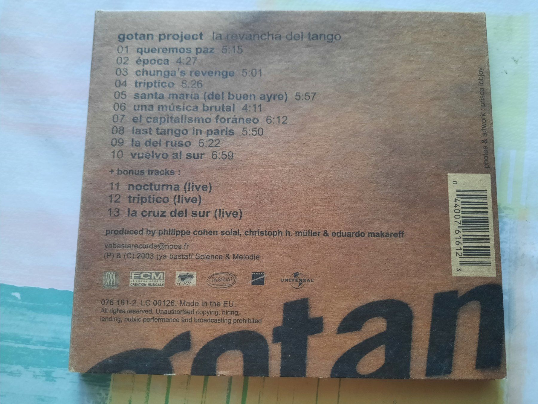 CDs: Cd Gotan Project – D'occasion à Pully par bro_n52j 1