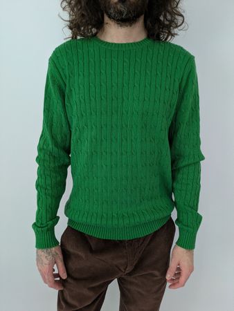 Grüner Strickpullover , Grösse S, Baumwolle