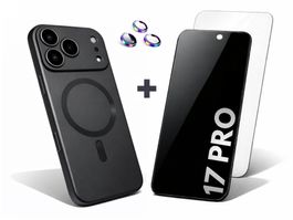 Coque Mate iPhone 17 PRO + 2 glass transparent + privacy