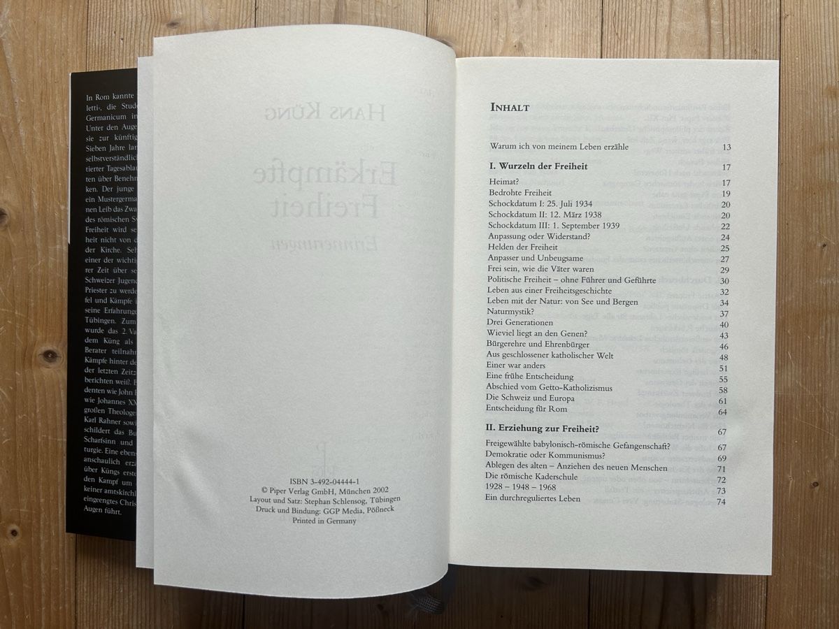 Libri: Hans Küng - Erkämpfte Freiheit! – Usato da Himmelried venduto da rasmus67 4