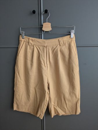 Kurze Hose aus Linen Damen Gr. 38 beige