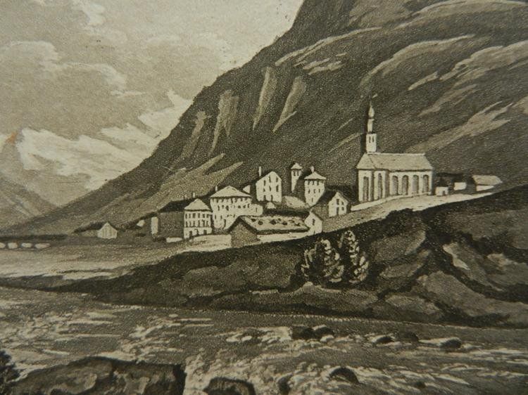 Stiche: Das Dorf Splügen Aquatinta – Gebraucht aus Risch von Antikfee 6