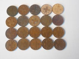 20 x 1 Rp. verschiedene Jg. nur 1963 doppelt