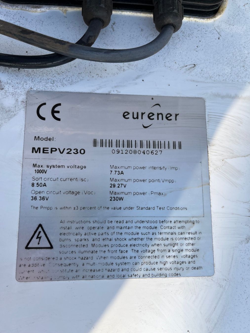 Dispositivi a energia solare: 230 W Solarmodule gebraucht, Eurener MEPV230 – Usato da Tägerwilen venduto da Schwarz-Markt 2