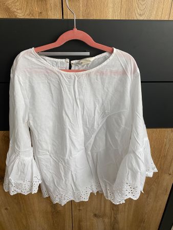 Chemisier blanc H&M T.36 dentelle été bohème chic