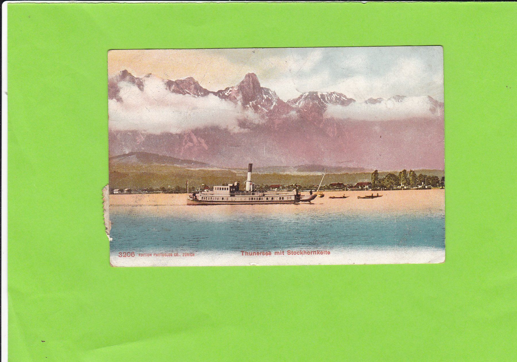 Cartoline postali: Thunersee-Raddampfer-Stockhornkette – Usato da St. Peterzell venduto da neckertal
