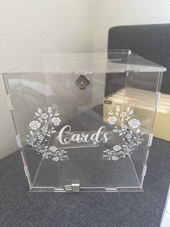 Hooqict Acryl-Kartenbox Transparent – Mit Schlitz, 25x25x14 Cm, Für Hochzeit & Partys