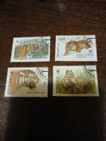 Superbe lot de 4 timbres russes Tigres, Russie, 1993/95